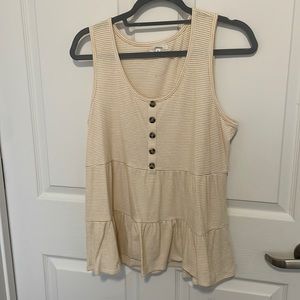 Maurices Yellow Striped Tank